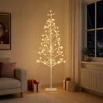 Valgusketiga led-j&otilde;ulupuu valge 18 x 18 x 150 cm teras