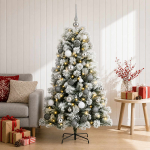 Kunstlik hingedega j&otilde;ulupuu koos kuulidega 150 cm 150 led-i