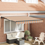 K&auml;igukohandatav varikatus mitmev&auml;rviline triip 350x250 cm