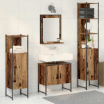 Vannitoa m&ouml;&ouml;bleset 4 pcs pruun 33 x 33 x 185.5 cm tehispuit