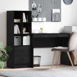 Laud koos hoiuruumiga sahtliga 2 pcs must tamm tehispuit