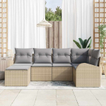 Diivanikomplekt padjaga 6 pcs bež ja helehall pol&uuml;rotang