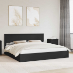 Voodi raam sahtliga peaga must 200 x 200 cm tehispuit