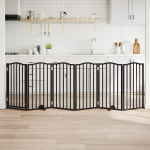 Kokkupandav koerav&auml;rav uksega, 6 paneeli, must 300 cm, pappel