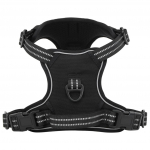 Koera traksid rihma ja kaelarihmaga, reguleeritav, must m