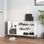 Jalatsikapp, k&otilde;rgl&auml;ikega valge, 102x36x60 cm, tehispuit