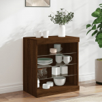 Puhvetkapp led-tuledega, pruun tamm, 60,5 x 37 x 67 cm