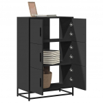 Highboard black 68x35x106,5 cm engineered wood and metal