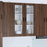 Seinakapp k&ouml;&ouml;ki riiuliga pruun tamme 80 x 31 x 100 cm tehispuit