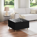 Nupp-stool padjaga must 80 x 80 x 45 cm kunstnahk