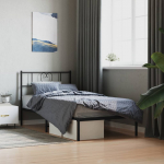 Metallist voodiraam peatsiga, must, 80x200 cm