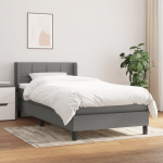 Kontinentaalvoodi madratsiga, tumehall, 90x190 cm, kangas