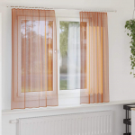 Voile kardinad varrastega taskutega, 2 tk, terrakota