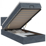 Ottomani voodi koos madratsiga peaga tumehall 80 x 200 cm samet