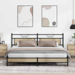 Metallist voodiraam ilma madratsita sonoma tamm 193x201 cm
