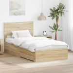 Voodi raam sahtliga peaga sonoma tamm 100 x 200 cm tehispuit
