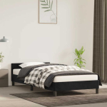 Voodiraam peatsiga ilma madratsita must 90x190 cm samet