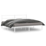 Metallist voodiraam peatsiga, valge, 183x213 cm