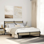 Metallist voodiraam ilma madratsita sonoma tamm 135x190 cm