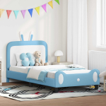 Laste voodiraam peatoega sinine 90 x 190 cm pu
