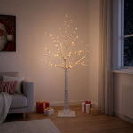 Kase-j&otilde;ulupuu valge 22 x 22 x 150 cm plastmass 232 led-i