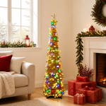 Ladvat&auml;hega led-tuledega pop-up-j&otilde;ulupuu 120 cm 50 led-i pet