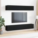 Telerikapi komplekt 4 pcs must tamm 100 x 30 x 30 cm tehispuit