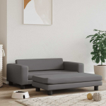 Koeravoodi laiendusega, hall, 100 x 50 x 30 cm, kunstnahk