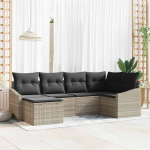 Diivanikomplekt padjaga 6 pcs helehall pol&uuml;rotang