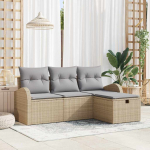 Aia diivanikomplekt padjaga ladustamisega 4 pcs beež pol&uuml;rotang