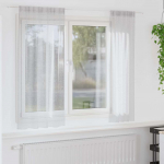 Voile kardin kardinatega 2 pcs helehall 175 x 140 cm pol&uuml;ester