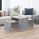 Kohvilaudade komplekt, betoonhall, 100x48x40 cm tehispuit