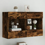 Teleri seinakapp led-tuledega, suitsutamm, 98,5 x 30 x 60,5 cm