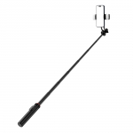 Selfie stick WC12YDS 1.3m aluminum alloy telescopic tripod with dual lamp and phone holder - black