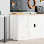 Garaaži hoiukapp, valge 40x51x85 cm, m&auml;nnipuit