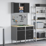 T&ouml;&ouml;kappide komplekt sahtliga riiuliga ladustamisega 5 pcs must