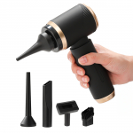 Mini Foldable Handheld Car Vacuum Cleaner with Blower Function - Black