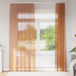 Voile kardinad varrastega taskutega, 2 tk, terrakota