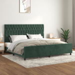 Voodiraam ilma madratsita tumeroheline 200x200 cm samet