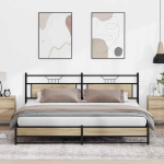 Metallist voodiraam ilma madratsita sonoma tamm 200x200 cm