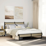 Metallist voodiraam ilma madratsita sonoma tamm 140x190 cm