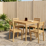 Aia &otilde;htus&ouml;&ouml;gi laud valge 80 x 80,5 x 75 cm tugev akatsiapuu