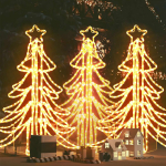 Led kokkupandavad j&otilde;ulupuu figuurid, 3 tk soe valge 87x87x93 cm