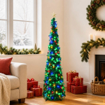 Ladvat&auml;hega led-tuledega pop-up-j&otilde;ulupuu 120 cm 50 led-i pet