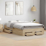 Voodi raam sahtliga ladustamisega pruun 120 x 190 cm tehispuit