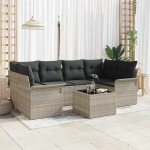 Aia diivanikomplekt padjaga 7 pcs helehall pol&uuml;rotang