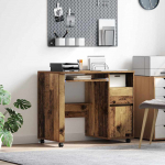 Rattalaud sahtliga riiuliga vana puit 91 x 50 x 77 cm tehispuit