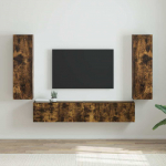 Tv seina kapp 2 pcs suitsetatud tamm 30 x 31 x 100 cm tehispuit