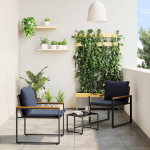 M&ouml;&ouml;blisete padjaga 3 pcs hall ja tumesinine rotang