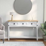 Otsalaud sahtliga valge 114 x 34,5 x 73 cm tahke m&auml;nd
